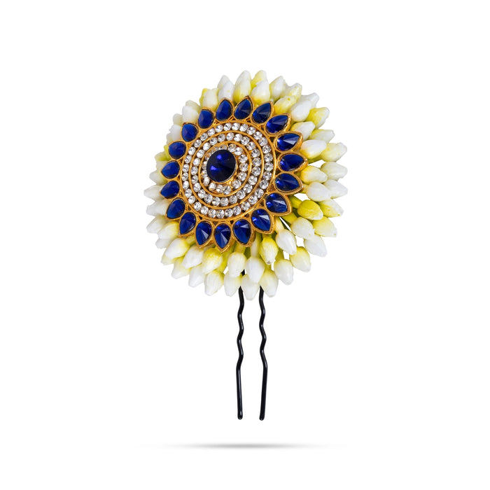 Artificial Jasmine Jada Pin - 3 Inches | 2 Line jada billa/ Plastic Flower Hair Pin/ Hair Ornament for Women