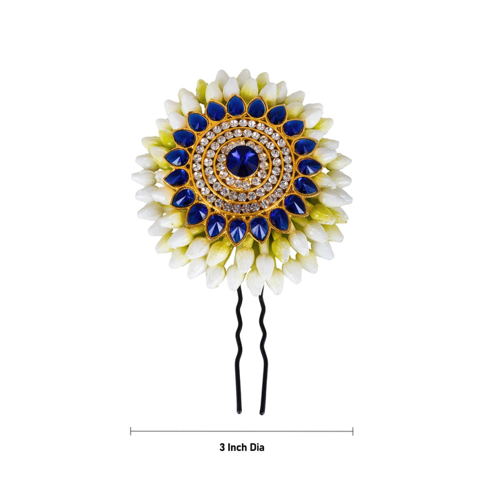 Artificial Jasmine Jada Pin - 3 Inches | 2 Line jada billa/ Plastic Flower Hair Pin/ Hair Ornament for Women