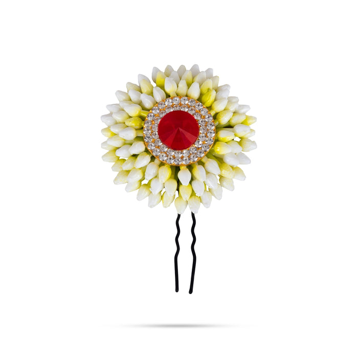 Artificial Flower Jada Pin - 3 Inches | 3 Line Jada billa/ Flower Hair Pin/ Plastic Jasmine Hair Ornament