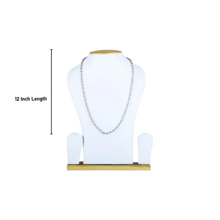 Tulasi Mala With White Metal Cup - 12 Inches | Tulsi Kanthi Mala/ Thulasi Malai For Spiritual Wear