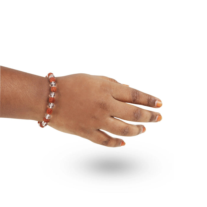 Rudraksha and spatika bracelet - Thread
