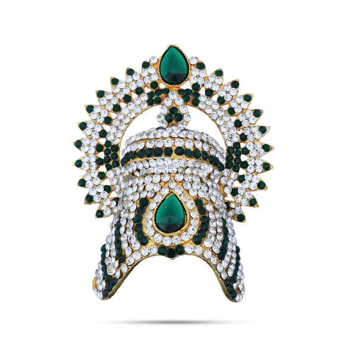 Half Stone Crown With Arch - 3.5 x 2.5 Inches | Kireedam/ Kiridam/ Mukut for Deity Decor