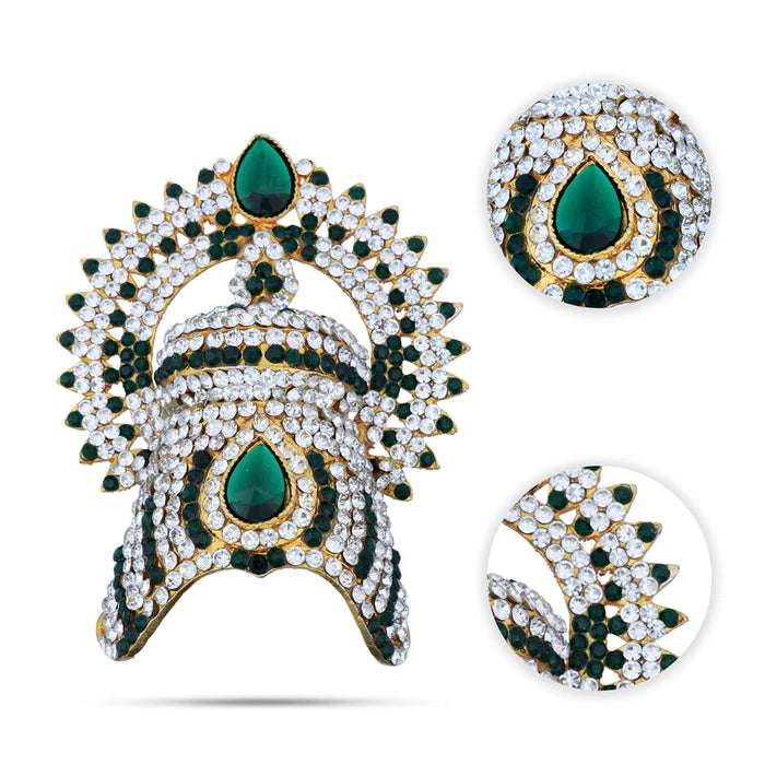 Half Stone Crown With Arch - 3.5 x 2.5 Inches | Kireedam/ Kiridam/ Mukut for Deity Decor