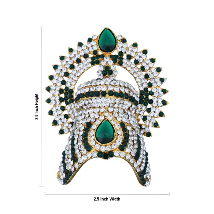 Half Stone Crown With Arch - 3.5 x 2.5 Inches | Kireedam/ Kiridam/ Mukut for Deity Decor