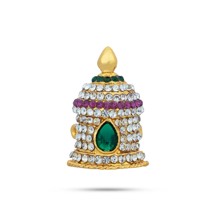 Half Stone Crown – 1.5 x 1 Inches | Multicolour Stone Kireedam/ Kiridam/ Mukut for Deity