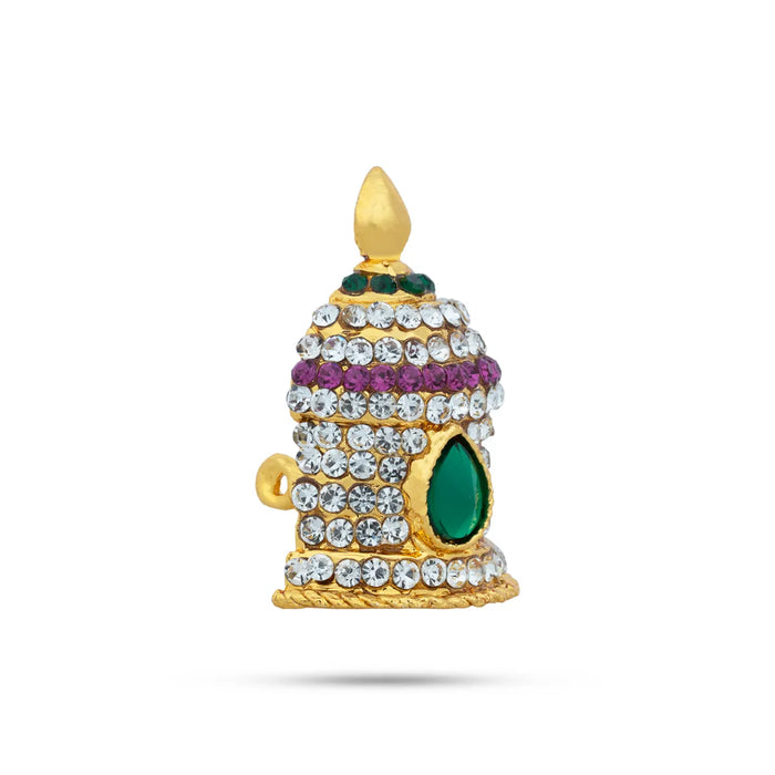 Half Stone Crown – 1.5 x 1 Inches | Multicolour Stone Kireedam/ Kiridam/ Mukut for Deity
