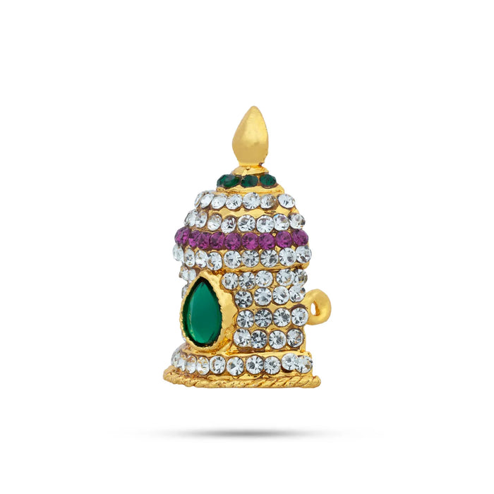 Half Stone Crown – 1.5 x 1 Inches | Multicolour Stone Kireedam/ Kiridam/ Mukut for Deity