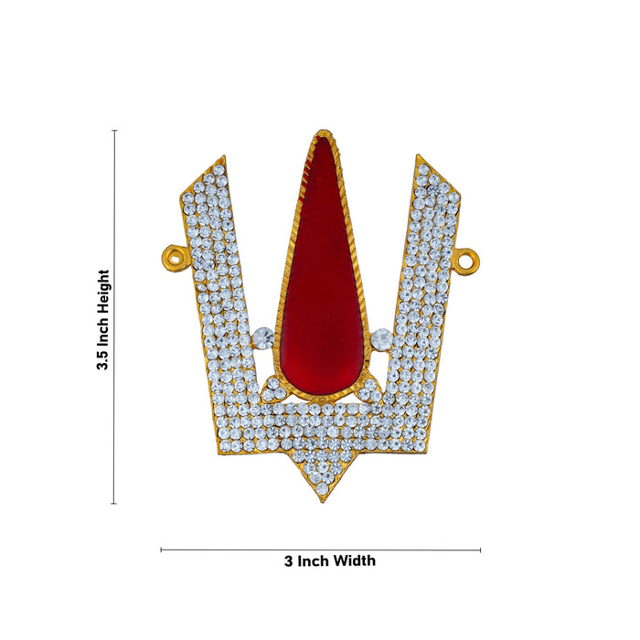 Stone Vishnu Tilak - 3.5 x 3 Inches | Perumal Namam/ V Shape Stone Namam for Deity Decor