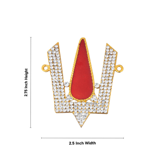 Stone Vishnu Tilak - 2.75 x 2.5 Inches | Perumal Namam/ V Shape Stone Namam for Deity Decor