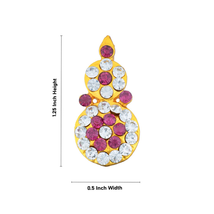 Stone Earring Pair - 1.25 X 0.5 Inches | Stone Karna Pathakam/ Studs Earring For Deity Decor