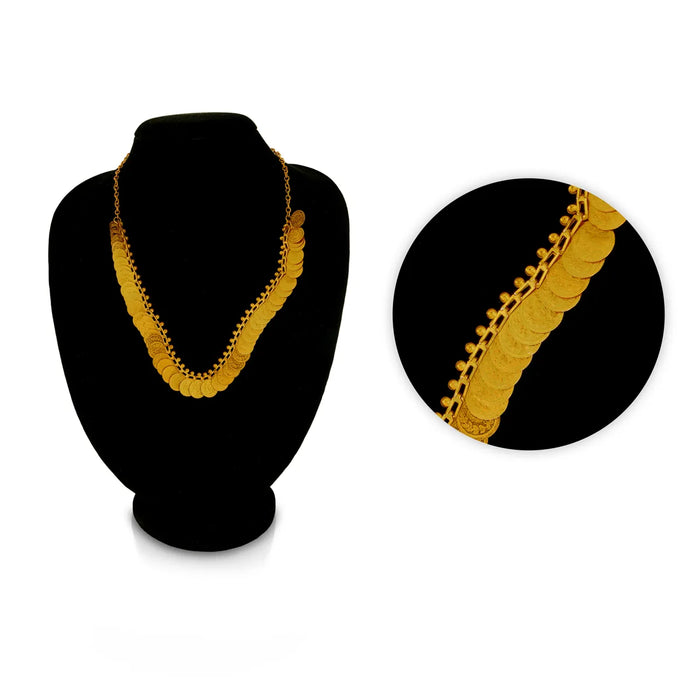 Kaasumala - 10 Inches | Gold Polish Kasumalai/ 50 Coin Kaasu Malai Necklace for Women