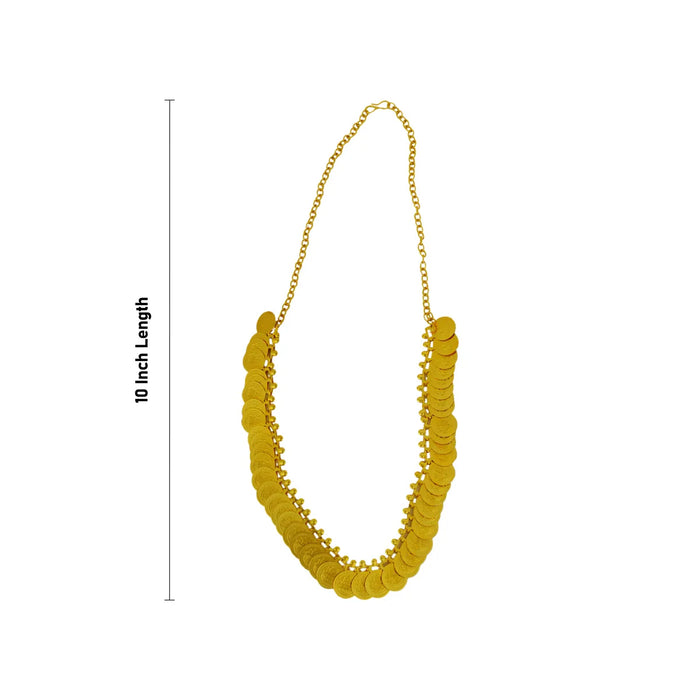 Kaasumala - 10 Inches | Gold Polish Kasumalai/ 50 Coin Kaasu Malai Necklace for Women