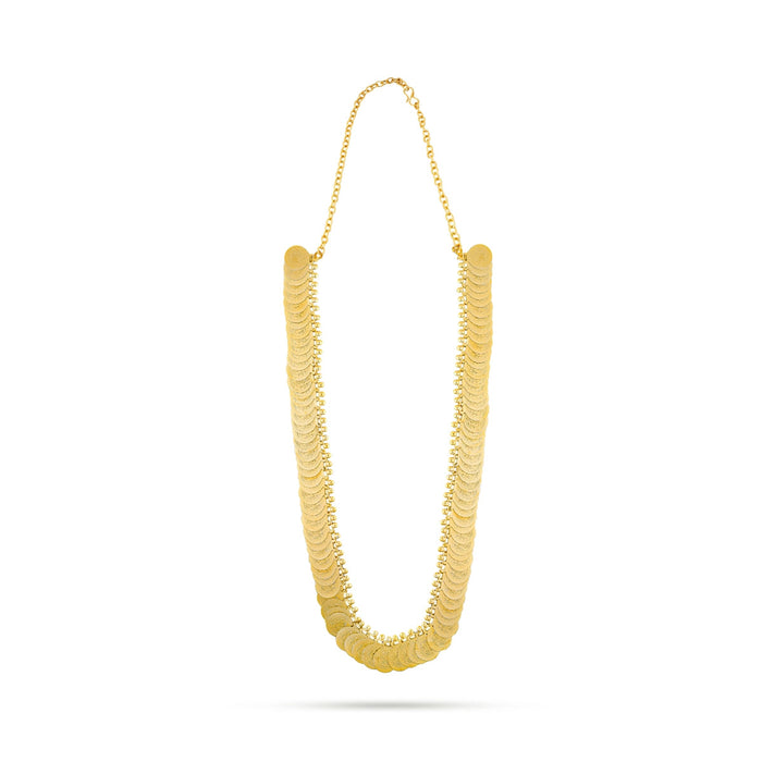 Kaasumala - 16 Inches | Artificial Jewellery/ 100 Coins Kasumalai/ Gold Polish Jewelry For Bridal & Deity