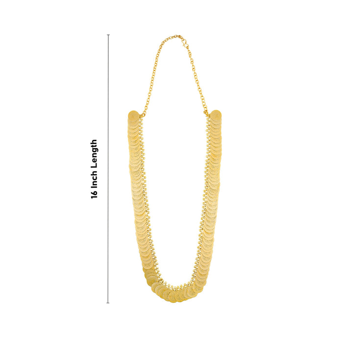 Kaasumala - 16 Inches | Artificial Jewellery/ 100 Coins Kasumalai/ Gold Polish Jewelry For Bridal & Deity