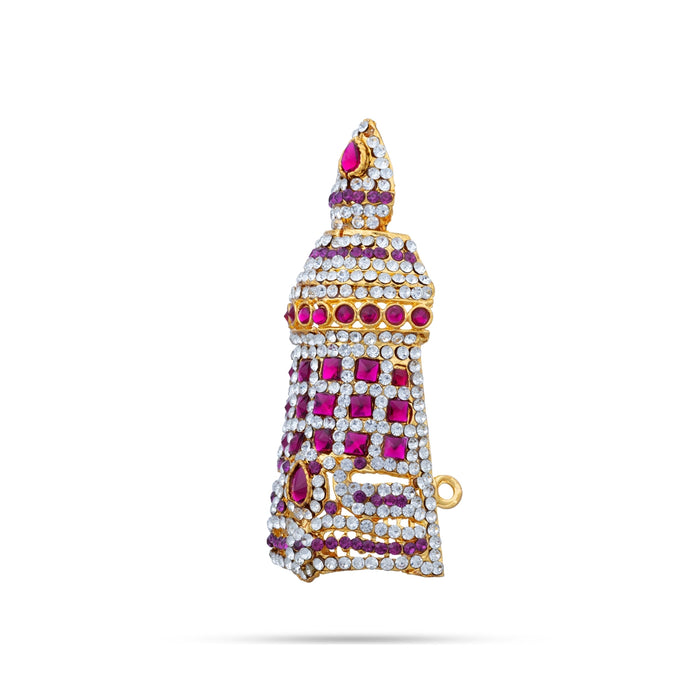Half Crown - 3.5 x 1.25 Inches | Multicolour Stone Turban/ Half Kiridam/ Half Kireedam for Deity