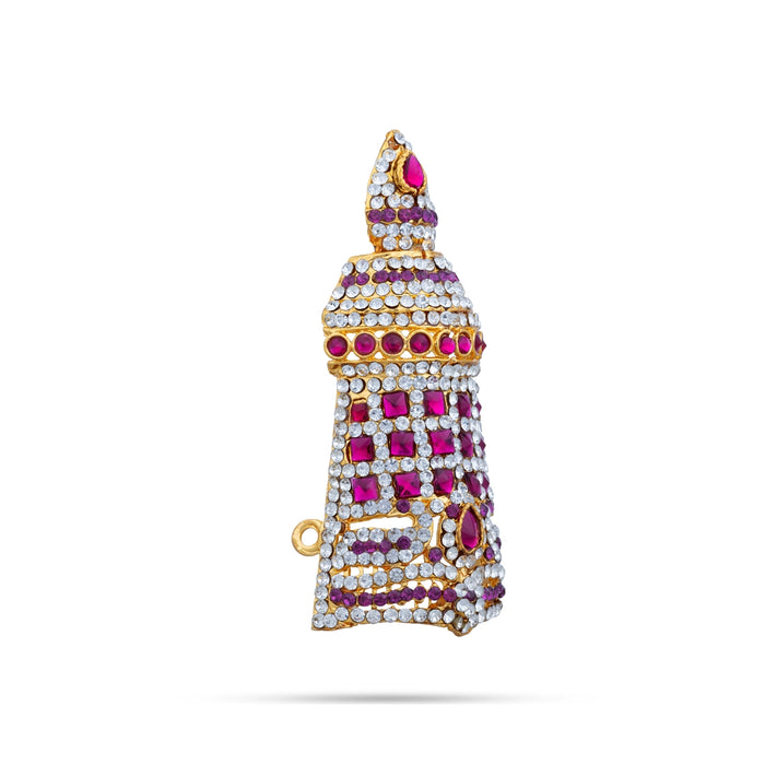 Half Crown - 3.5 x 1.25 Inches | Multicolour Stone Turban/ Half Kiridam/ Half Kireedam for Deity