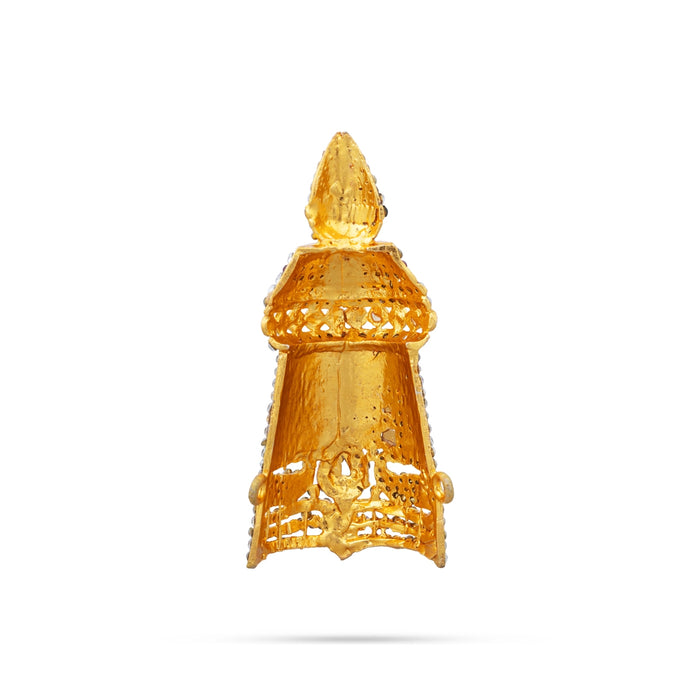 Half Crown - 3.5 x 1.25 Inches | Multicolour Stone Turban/ Half Kiridam/ Half Kireedam for Deity