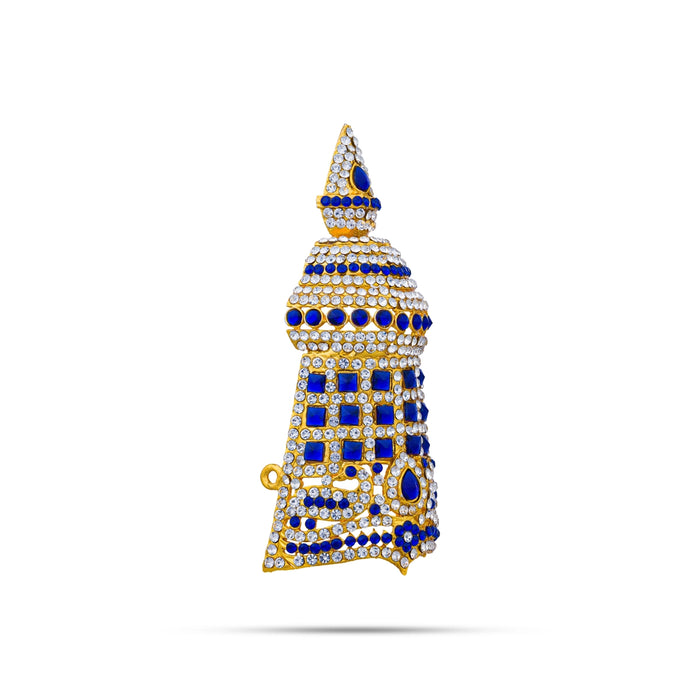 Half Stone Crown - 4.5 x 2.25 Inches | Stone Kireedam / Kiridam / Mukut For Deity Alankaram