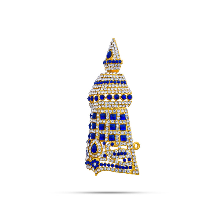 Half Stone Crown - 4.5 x 2.25 Inches | Stone Kireedam / Kiridam / Mukut For Deity Alankaram
