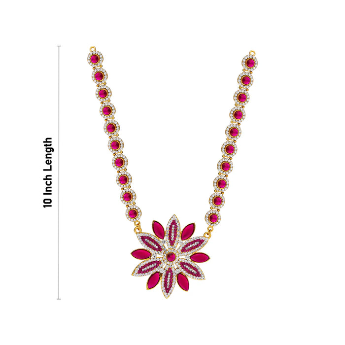 Stone Necklace - 10 Inches | Floral Stone Jewellery / Artificial Jewellery for Deity Decor