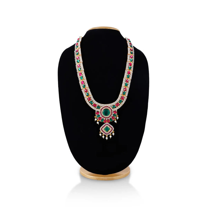 Stone Necklace - 13.5 Inches | Multicolour Stone Jewellery/ Artificial Jewelry for Deity Decor