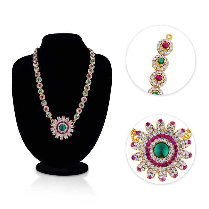 Stone Haram - 9 Inches | Artificial Jewelry/ Multicolour Stone Jewellery For Deity Decor