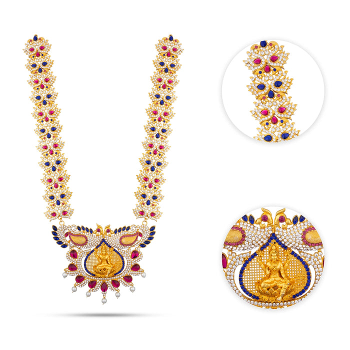 Stone Haram - 16 X 3.5 Inches | Artificial Jewellery/ Multicolour Stone Jewelry For Deity Decoration