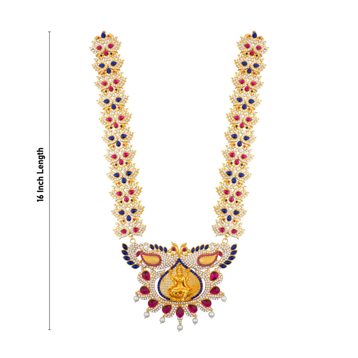 Stone Haram - 16 X 3.5 Inches | Artificial Jewellery/ Multicolour Stone Jewelry For Deity Decoration