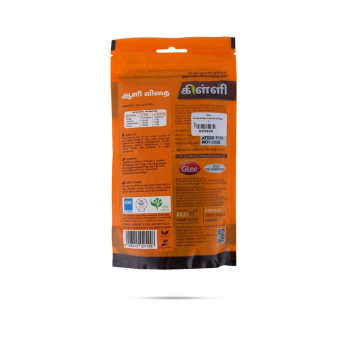 Killi Flaxseed Linseed - 200 Gms | Alsi Seed/ Aali Seed for Everyday Health & Wellness