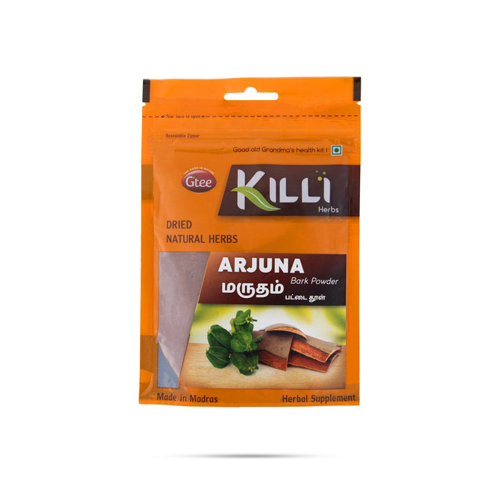 Killi Arjuna Bark Powder Zip Pouch - 50 Gms | Arjuna Chaal/ Marutham Pattai/ Herbal Powder for Heart Health