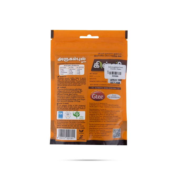 Killi Arugampul Grass Powder - 50 Gms | Doob Grass Powder/ Arugampul Powder for Better Digestion