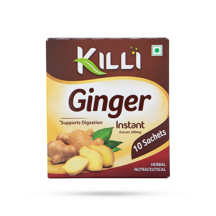 Killi Instant Ginger Tea - 10 Sachets | Ginger Herbal Extract for Healthy Stomach & Digestion