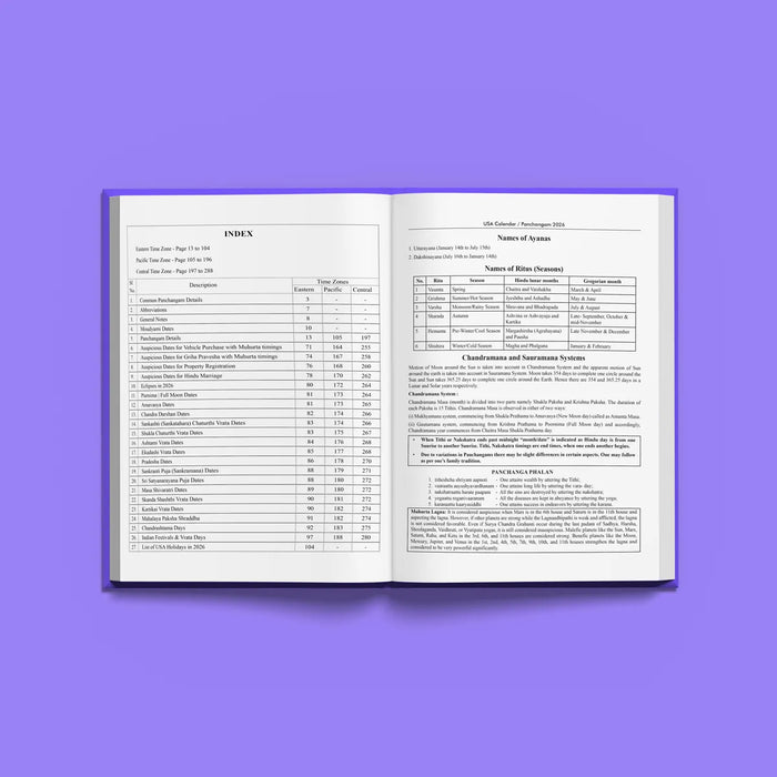 USA Calender Panchangam -2026