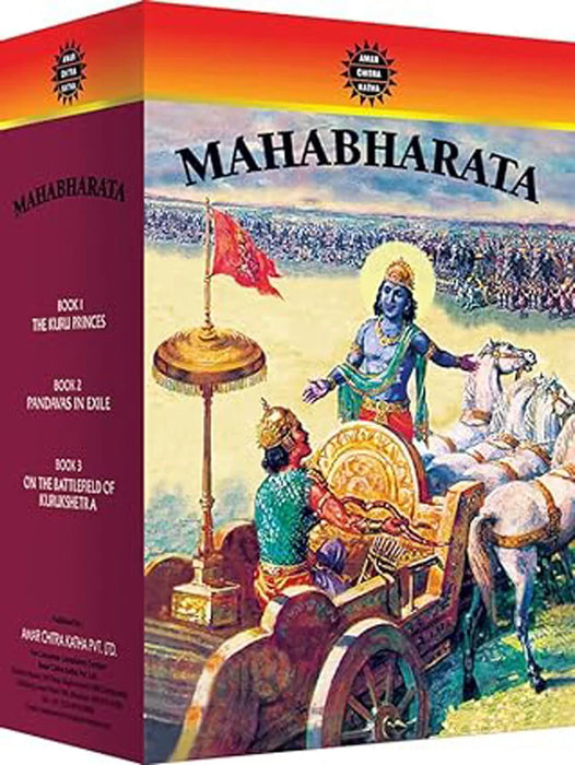 Mahabharata - On The Battlefield Of Kurukshetra - 3 Vols Set - English | by B. R. Bhagwat/ Moral Story Book