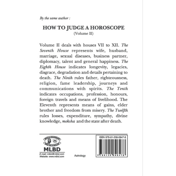 How To Judge A Horoscope - Volume 1 - English | Astrology Book/ by B. V. Raman