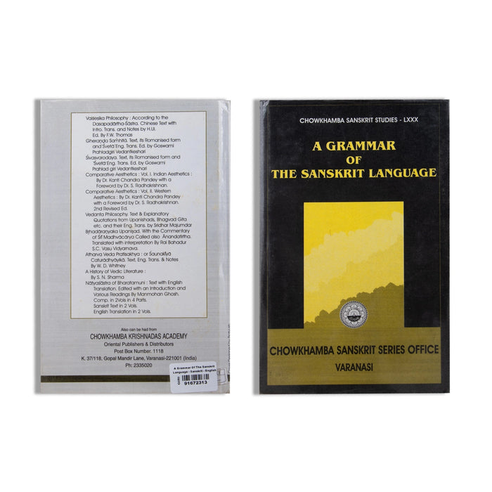 A Grammar Of The Sanskrit Language - Sanskrit - English | Dictionary Book