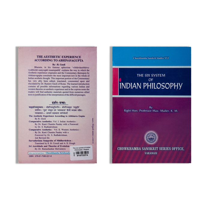 The Six System Of Indian Philosophy - English | by Professor Max. Muller/ Chowkhamba Sanskrit Studies