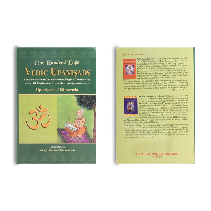 Vedic Upanisads - Upanisads Of Samaveda - 2 Volumes Set - Sanskrit Text With Transliteration, English Commentary