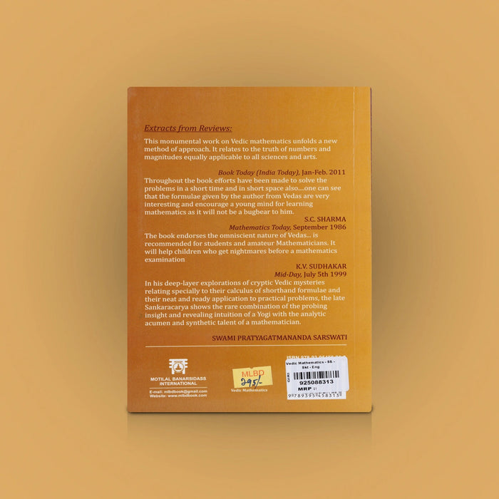 Vedic Mathematics - Sanskrit - English | By Dr. V. S. Agarwala/ Educational Book For Learning And Practice
