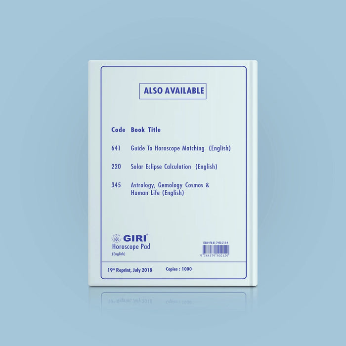 Horoscope Pad - English | Astrology Pad/ Horoscope Writing Pad For Astrologers And Personalized Predictions