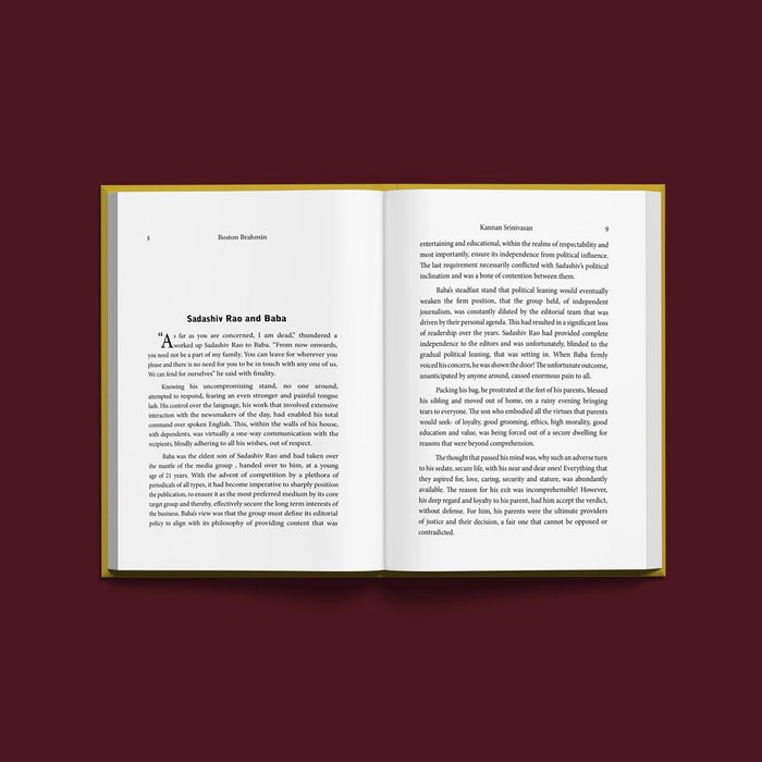 Boston Brahmin- English | Kannan Srinivasan/ Spiritual Fictional Book For Inner Reflection Through Storytelling