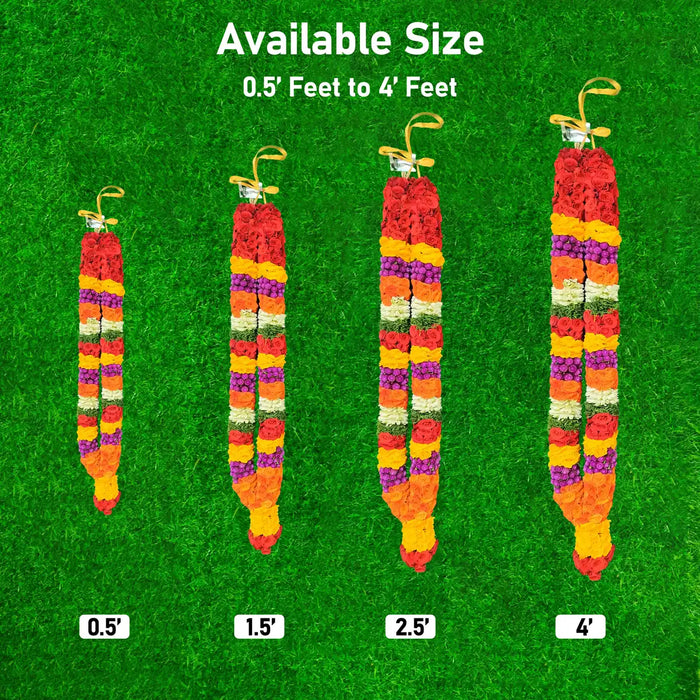 Button Rose, Jasmine and Purple Gomphrena Garland | Vadamalli God Mala For Deity Decoration