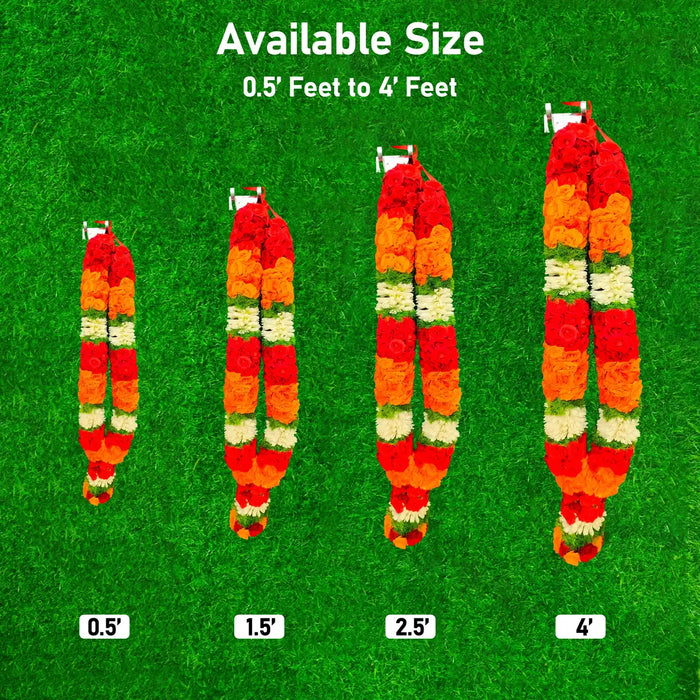 Button Rose and Jasmine Garland | Giri God Mala For Deity Decoration