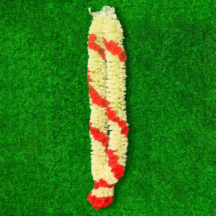 Jasmine and Button Rose Garland | Giri God Mala For Deity Decoration
