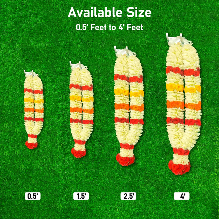 Jasmine & Rose Garland | Giri God Mala For Deity Decoration