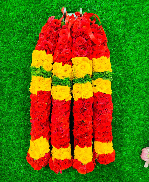 Button Rose Flower Garland | Giri God Mala For Deity Decoration