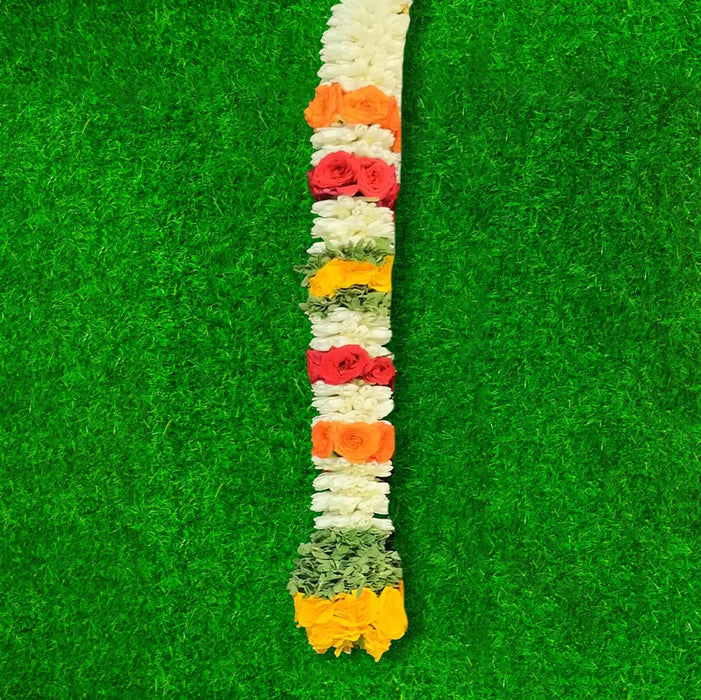 Button Rose & Jasmine Mala | Giri God Garland For Deity Decoration