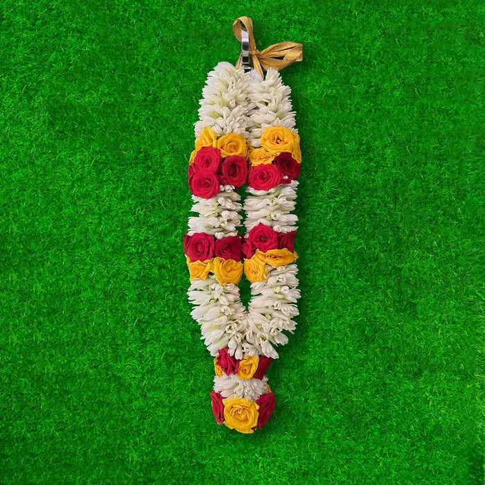 Jasmine & Button Rose Floral Mala | Giri God Garland For Deity Decor