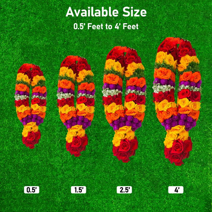 Button Rose Decorative Garland | Giri Flower Mala For Deity