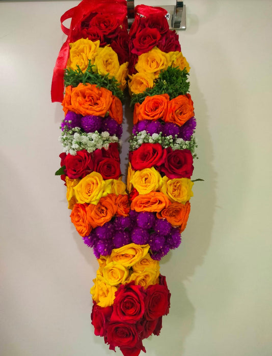 Button Rose Decorative Garland | Giri Flower Mala For Deity